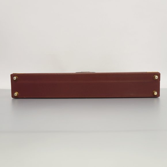 CARTIERAuth  Must Clutch Bag Men,Women,Unisex Leather Briefcase Bordeaux - Picture 3 of 10